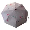 Pink peach pattern all-weather umbrella, fashionable printed portable folding umbrella Item Picture